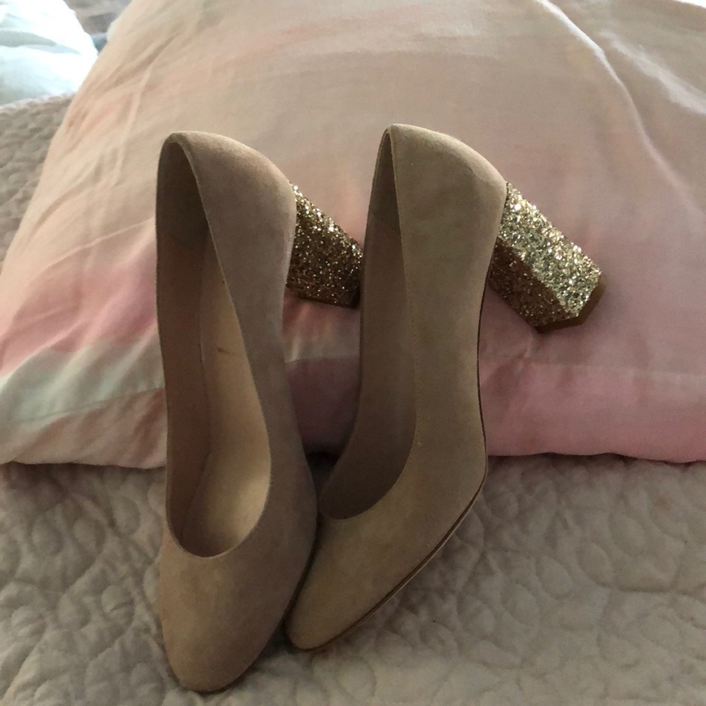 Kate Spade Swede pumps with glitter heals NWOT